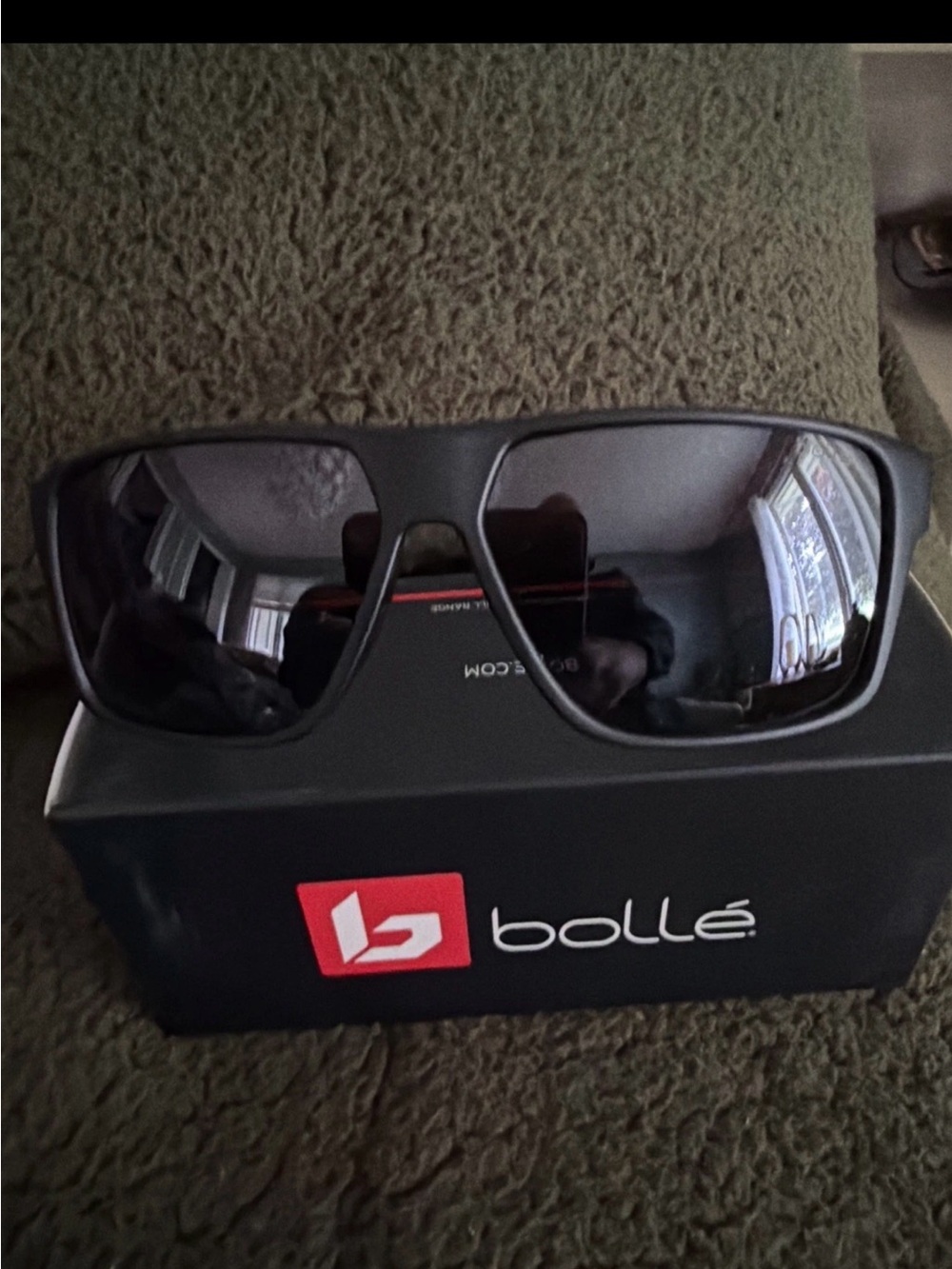 bolle Matte Black Men's Sunglasses with Dark Lenses